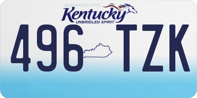 KY license plate 496TZK