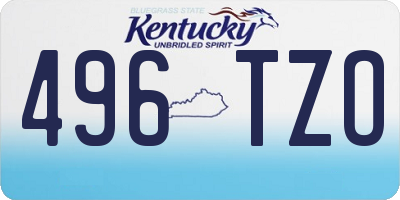 KY license plate 496TZO