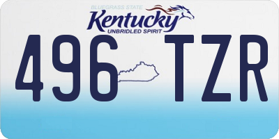 KY license plate 496TZR