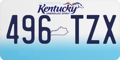 KY license plate 496TZX