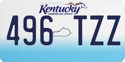 KY license plate 496TZZ