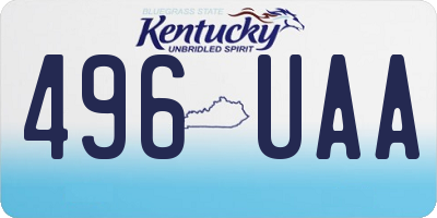 KY license plate 496UAA