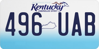 KY license plate 496UAB