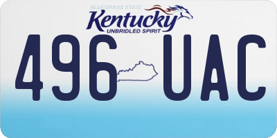 KY license plate 496UAC
