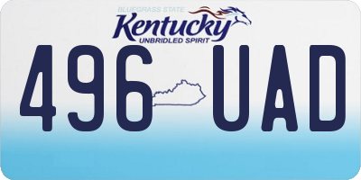 KY license plate 496UAD
