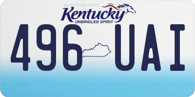 KY license plate 496UAI