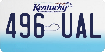 KY license plate 496UAL