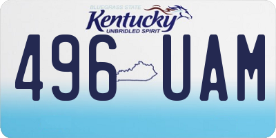 KY license plate 496UAM