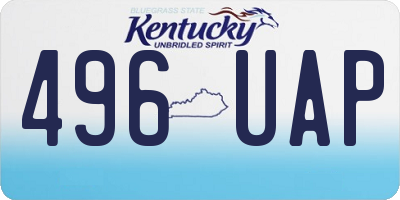 KY license plate 496UAP