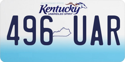 KY license plate 496UAR