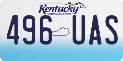 KY license plate 496UAS