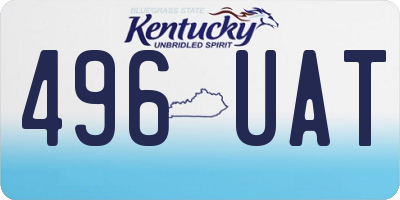 KY license plate 496UAT