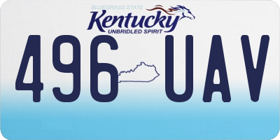 KY license plate 496UAV