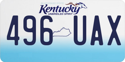 KY license plate 496UAX