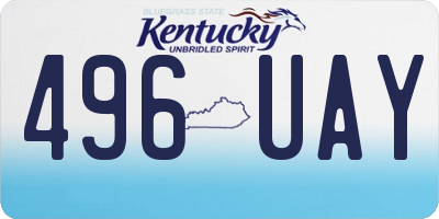 KY license plate 496UAY