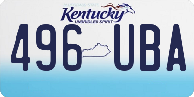 KY license plate 496UBA