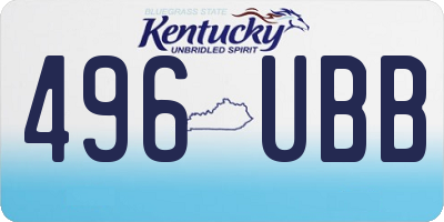 KY license plate 496UBB