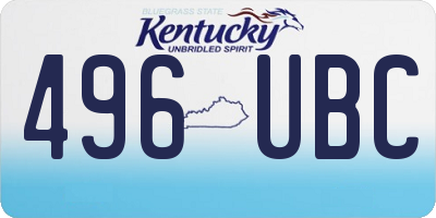KY license plate 496UBC