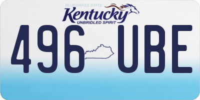 KY license plate 496UBE