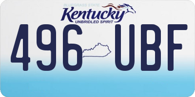 KY license plate 496UBF