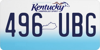 KY license plate 496UBG