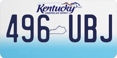 KY license plate 496UBJ