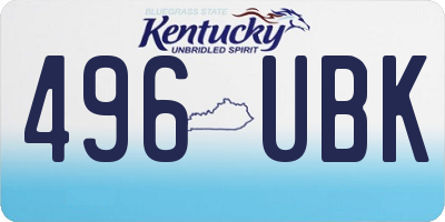 KY license plate 496UBK