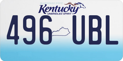 KY license plate 496UBL