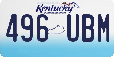 KY license plate 496UBM