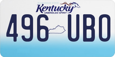 KY license plate 496UBO