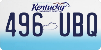 KY license plate 496UBQ