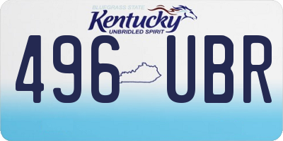 KY license plate 496UBR