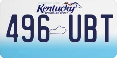 KY license plate 496UBT