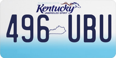 KY license plate 496UBU