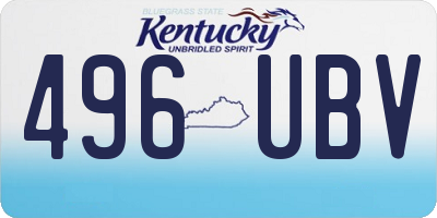KY license plate 496UBV