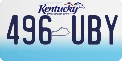 KY license plate 496UBY