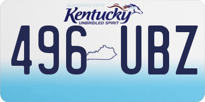 KY license plate 496UBZ