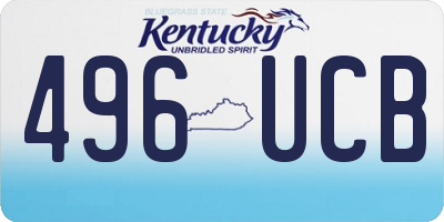KY license plate 496UCB