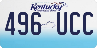 KY license plate 496UCC