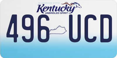 KY license plate 496UCD