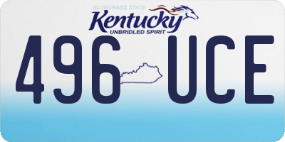 KY license plate 496UCE
