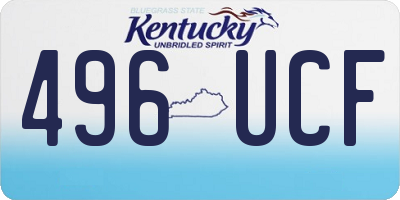KY license plate 496UCF