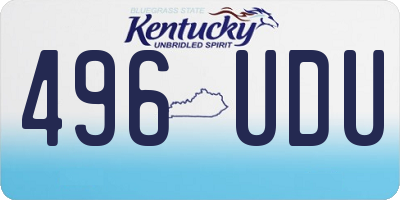 KY license plate 496UDU