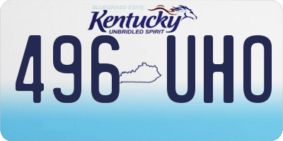KY license plate 496UHO