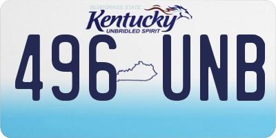 KY license plate 496UNB