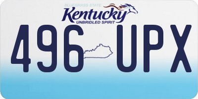 KY license plate 496UPX