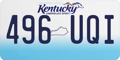 KY license plate 496UQI