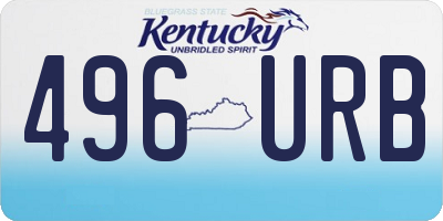 KY license plate 496URB