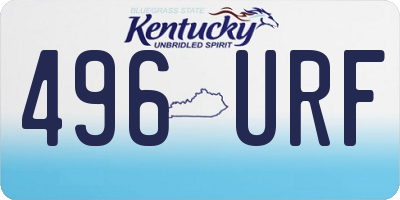 KY license plate 496URF