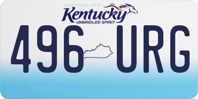 KY license plate 496URG